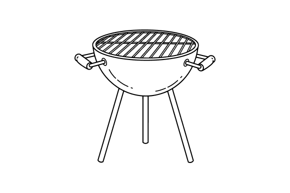 BBQ Grill Line Art Clip Art Graphics