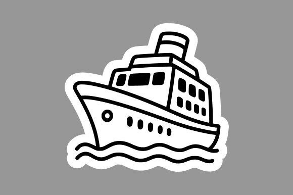 Boat Clipart Line Art Graphics for Branding