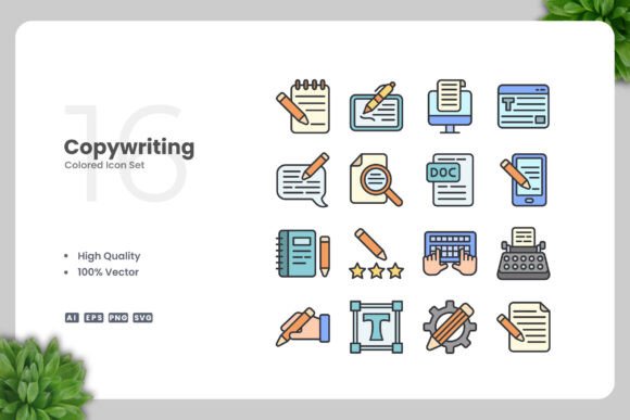 Copywriting Colored Icons Graphics