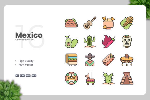 Graphics That Speak Volumes: Mexico Colored Icons