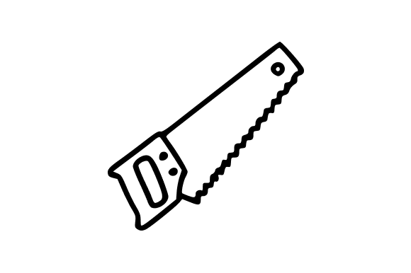 Hand Saw Line Art Graphics for Modern Design