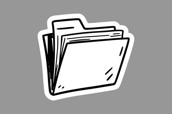 Handdrawn File Folder Clipart for Local Branding