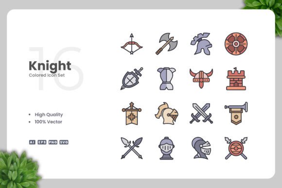 Knight Colored Icons Graphics