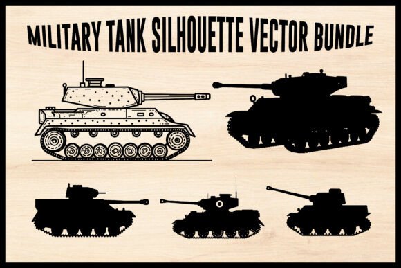 Military Tank Silhouette Vector Art for Modern Graphics