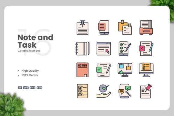 Notes and Tasks Colored Icons