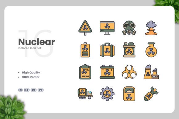 Nuclear Colored Icons Graphics