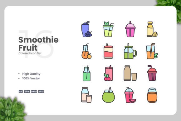 Smoothie Fruit Juice Colored Graphics
