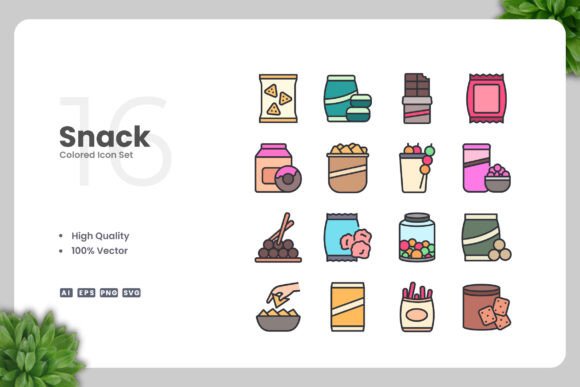 Snack Colored Icons