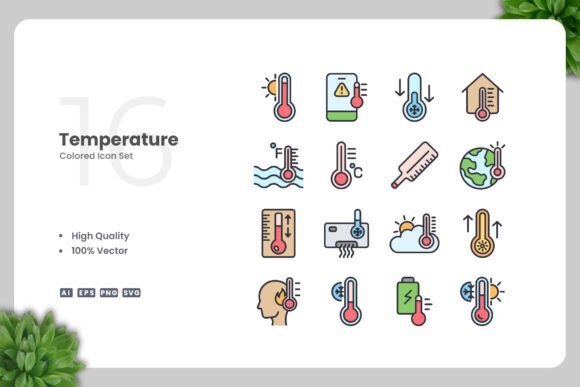 Temperature Colored Icons Graphics