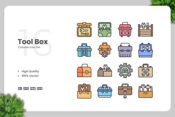 Tool Box Colored Icons: A Graphic Designer’s Take