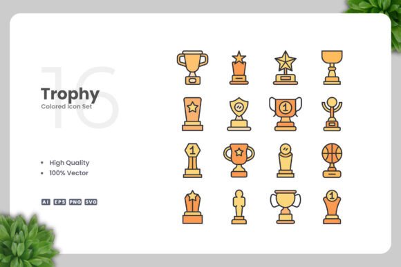 Trophy Colored Icons Graphics