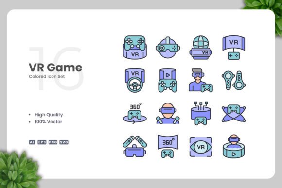 VR Game Colored Icons