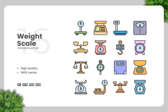 Weight Scale Colored Icons for Modern Branding