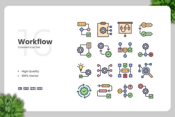 Workflow Colored Icons Graphics