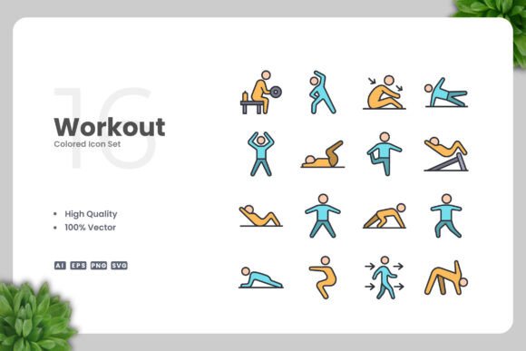 Workout Colored Icons Graphics